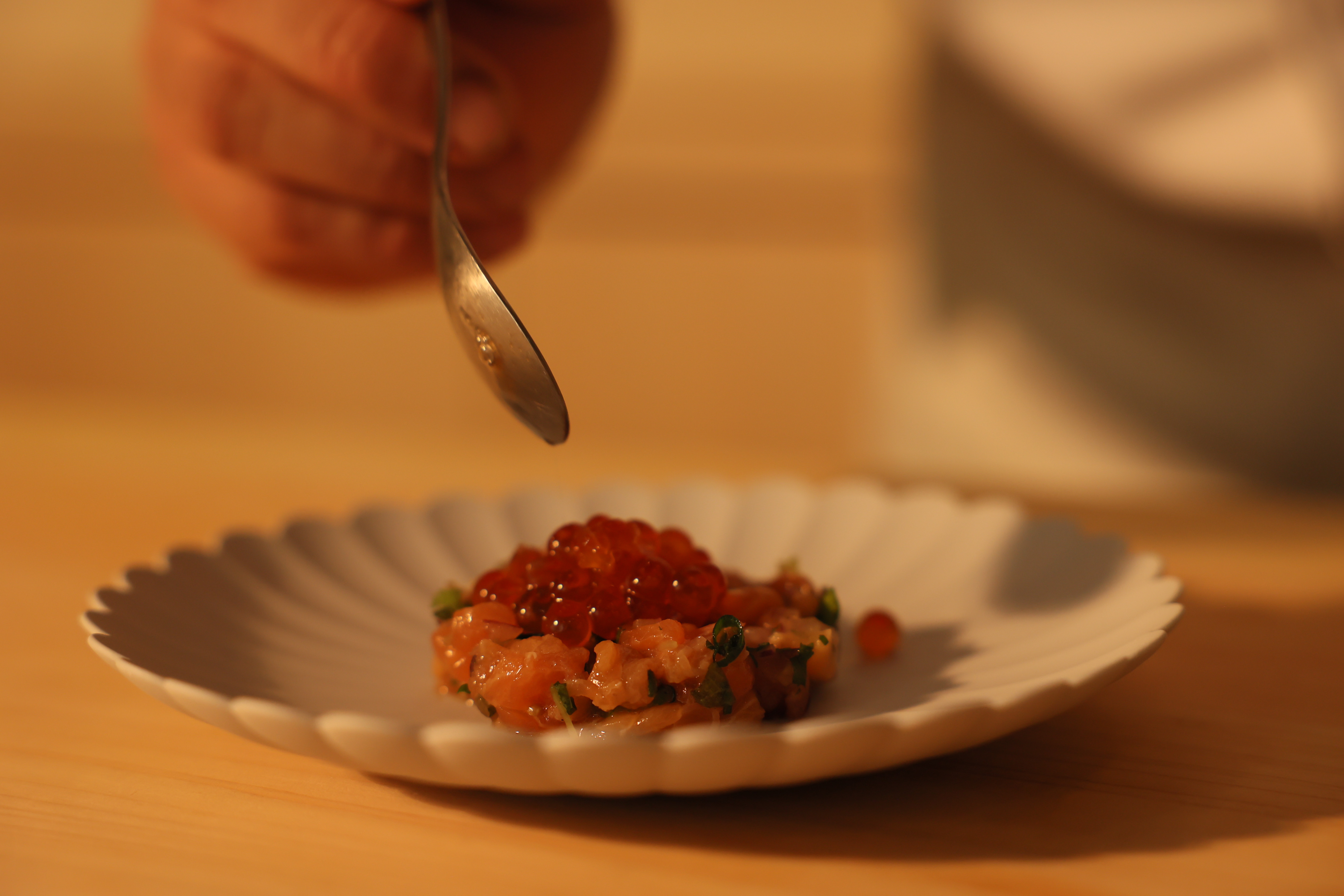 旬の魚介といくらのフレンチ逸品